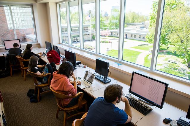 Students working on computer.